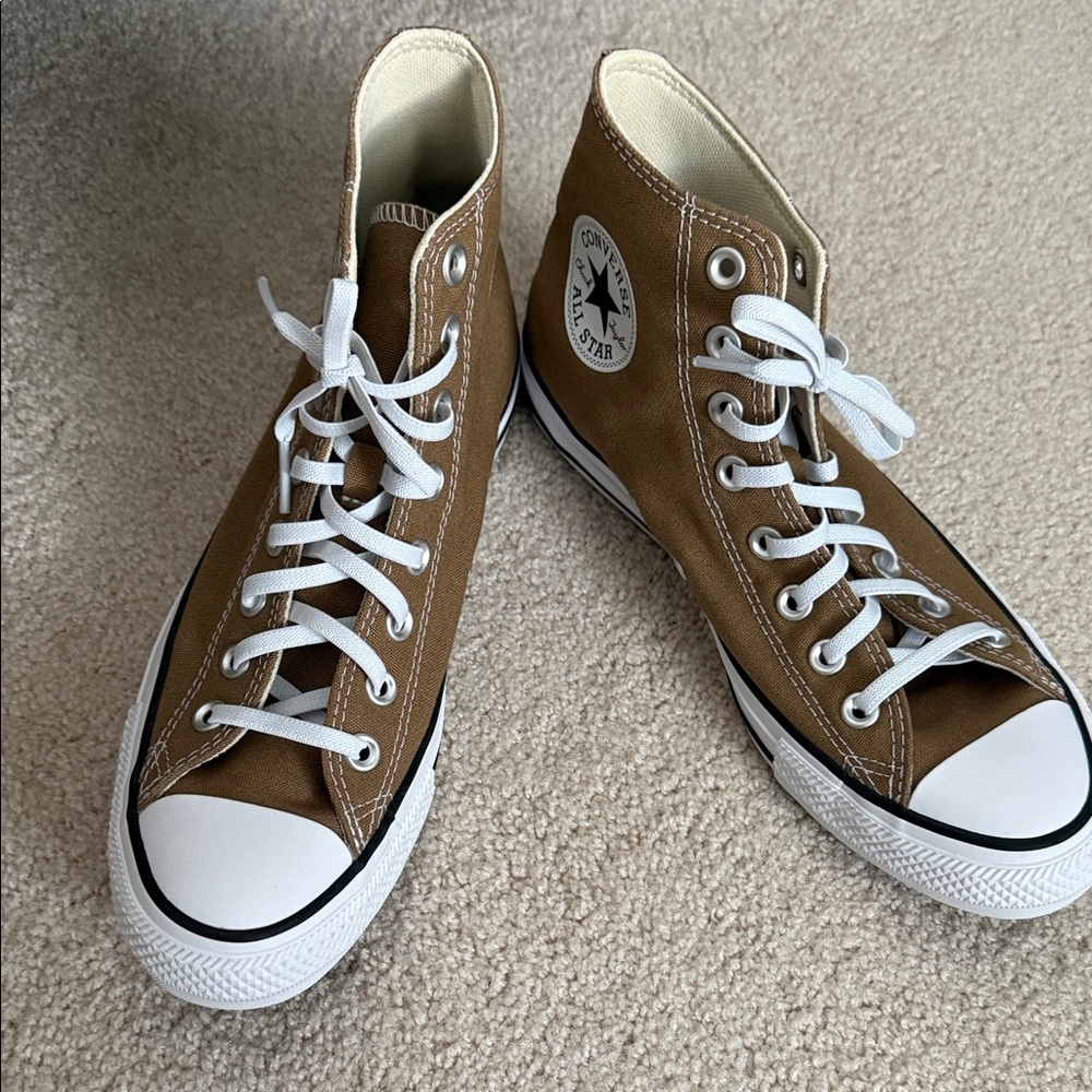 NEW NWOT Converse High Top Sneakers - Tan and White